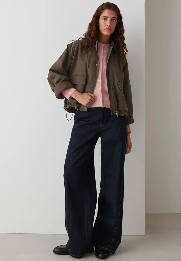 COATED REGULAR FIT CORD DETAILS - Light jacket - cocoa