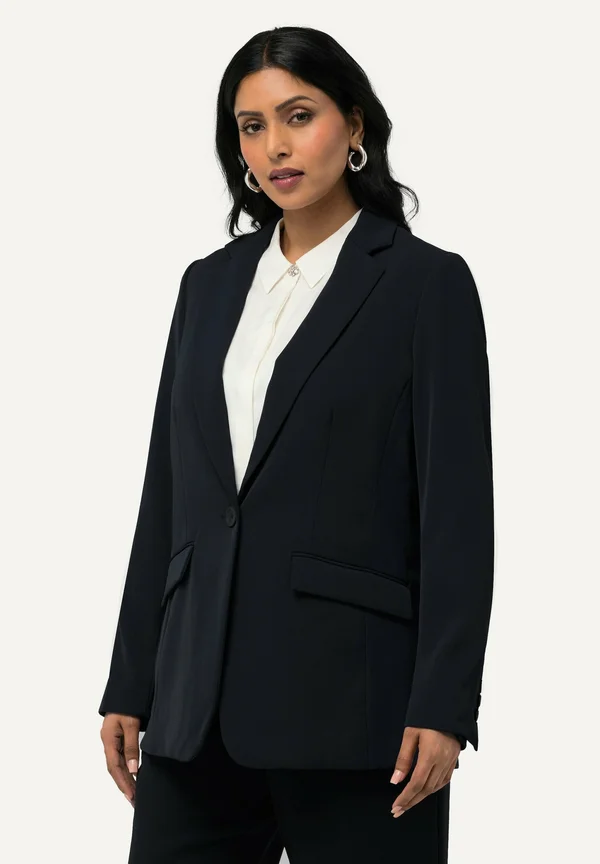 COL À REVERS, POCHES À RABAT, FERMETURE BOUTONNÉE - Blazer - dark marine