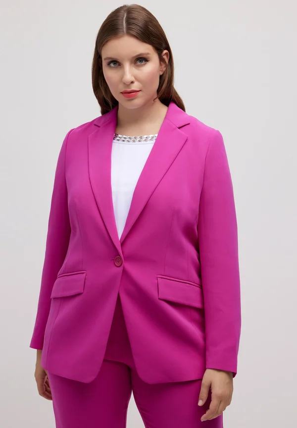 COL À REVERS, POCHES À RABAT, FERMETURE BOUTONNÉE - Blazer - pink