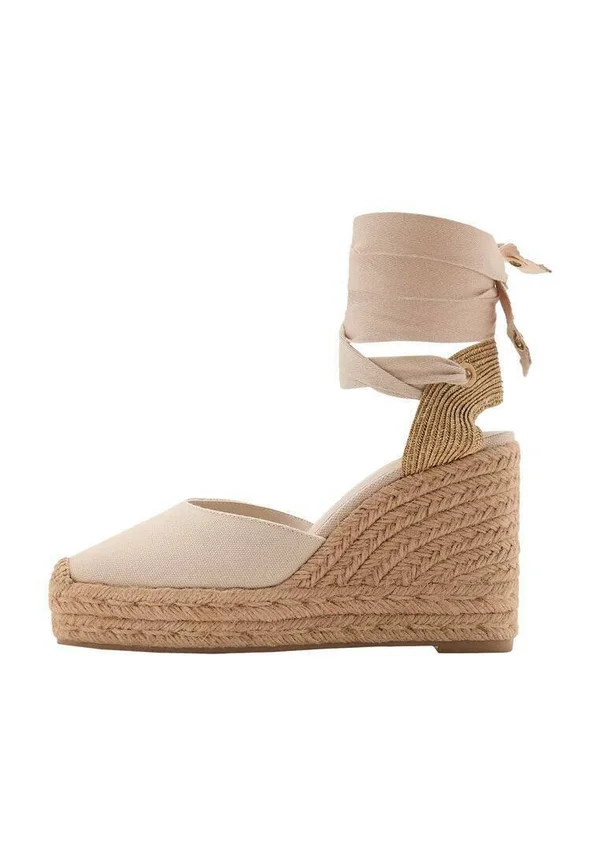 COMBINED TIED - Platform sandals - off-white