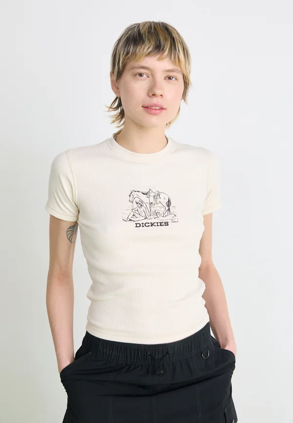 COMPANION CENTER LOGO TEE - Print T-shirt - whitecap gray