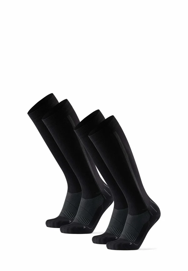 COMPRESSION 2-PACK - Knee high socks - black/grey