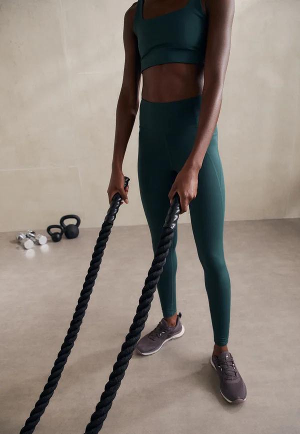 COMPRESSIVE HIGH RISE LEGGING LONG - Leggings - moss