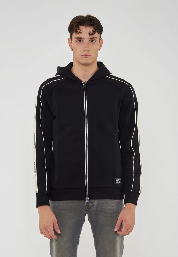 CON CAPPUCCIO - Zip-up sweatshirt - black