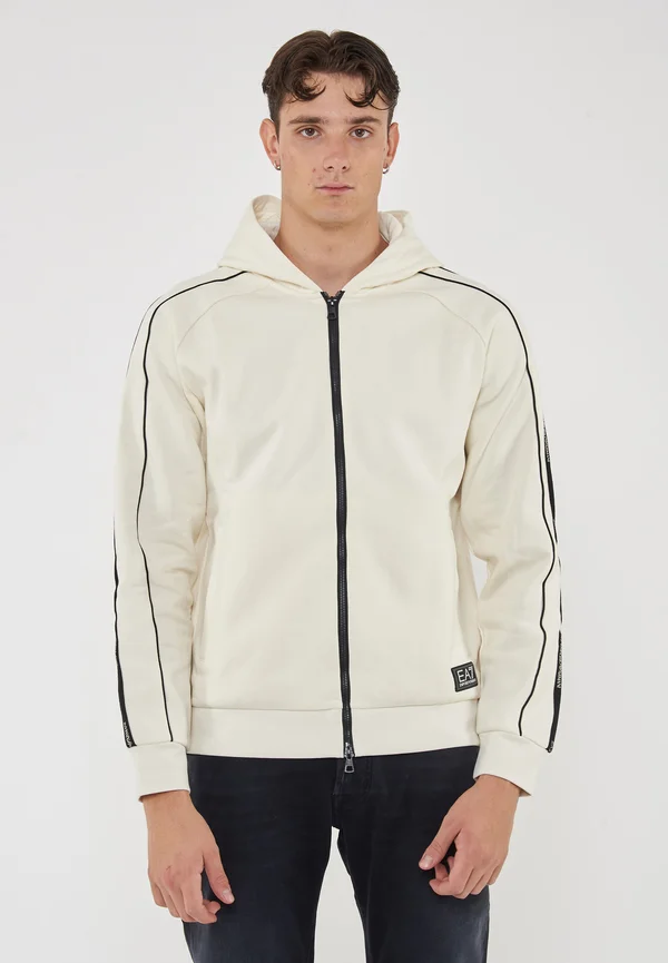 CON CAPPUCCIO - Zip-up sweatshirt - vanilla ice