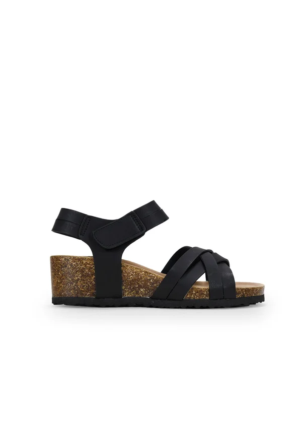 CON DE CORCHO - Wedge sandals - black