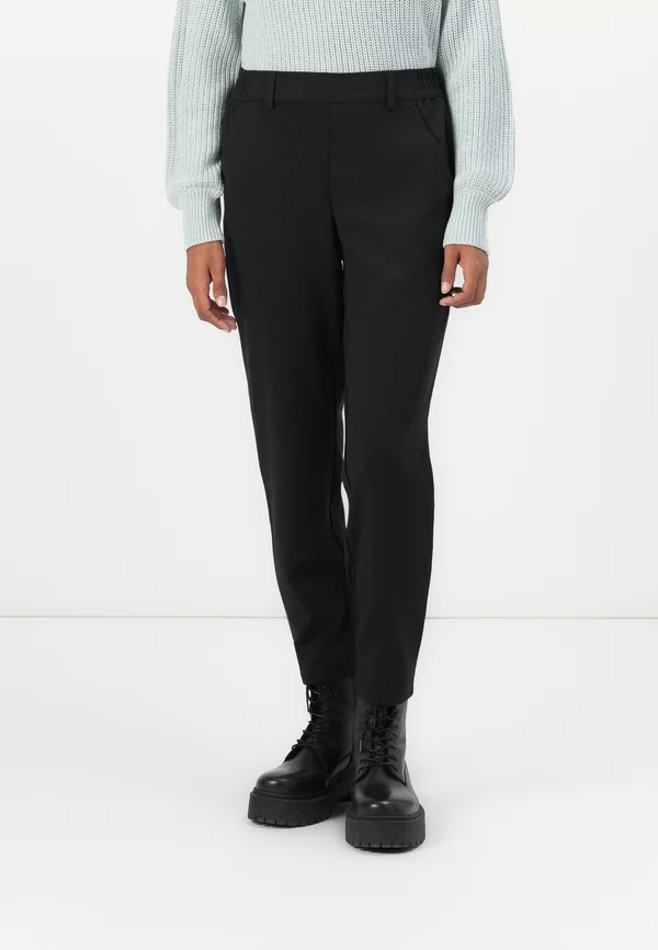 CONSTRUCTED KNITTED - Trousers - deep black