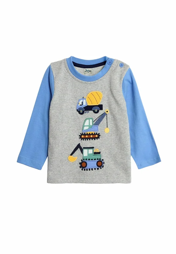 CONSTRUCTION VEHICLE APPLIQUE REGULAR FIT - Long sleeved top - marl grey