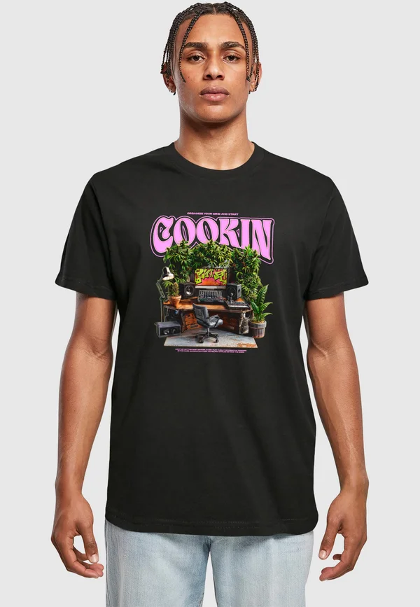 COOKIN - Print T-shirt - black