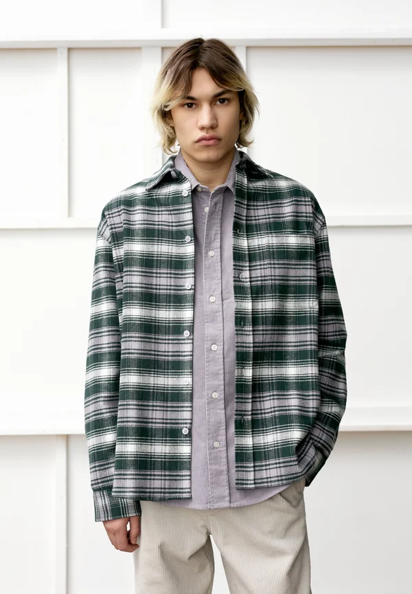 COOPER - Shirt - minimal gray check