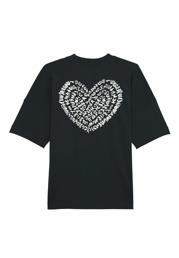 CORAZON UNISEX DROPPED SHOULDER 25 - Print T-shirt - black