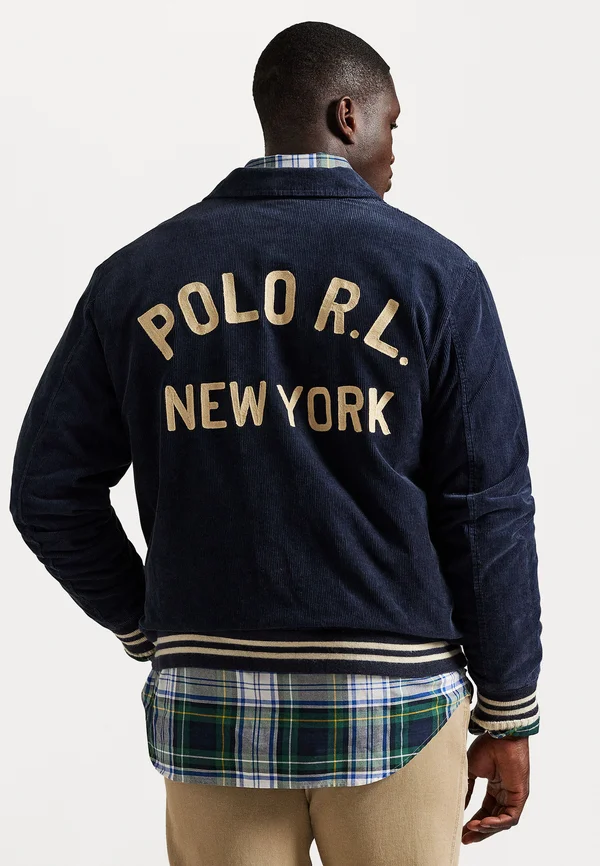 CORDUROY LETTER JACKET - Bomber Jacket - aviator navy
