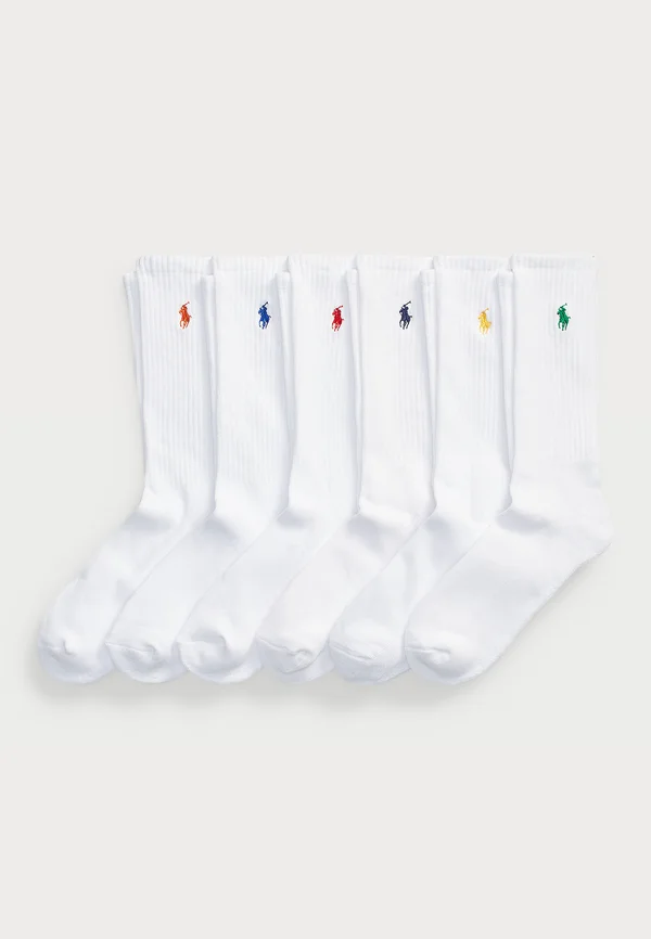 COTTON BLEND CREW SOCK 6 PACK - Socks - white