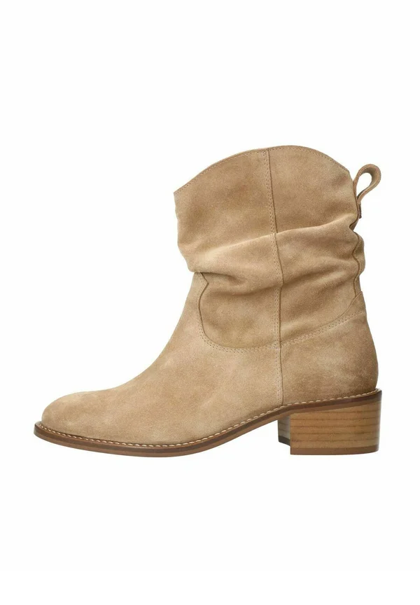 Cowboy/biker ankle boot - beige