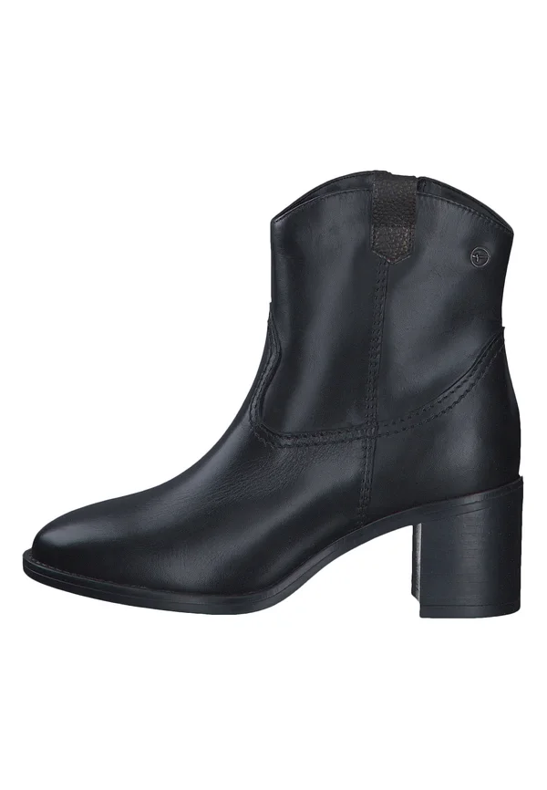 Cowboy/biker ankle boot - black leather