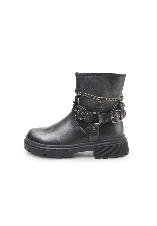 Cowboy/biker ankle boot - black