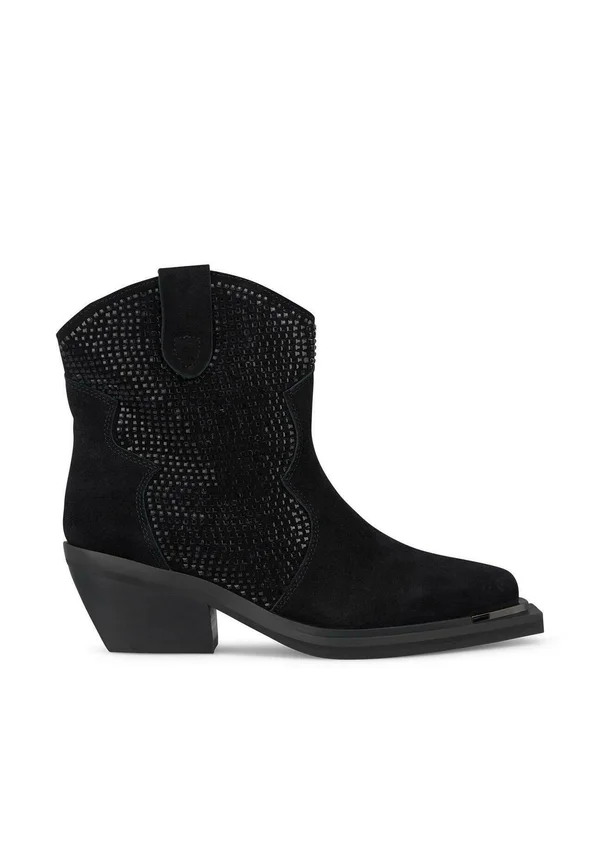 Cowboy/biker ankle boot - black