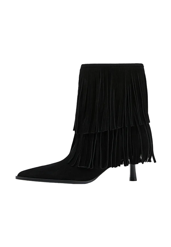 Cowboy/biker ankle boot - black