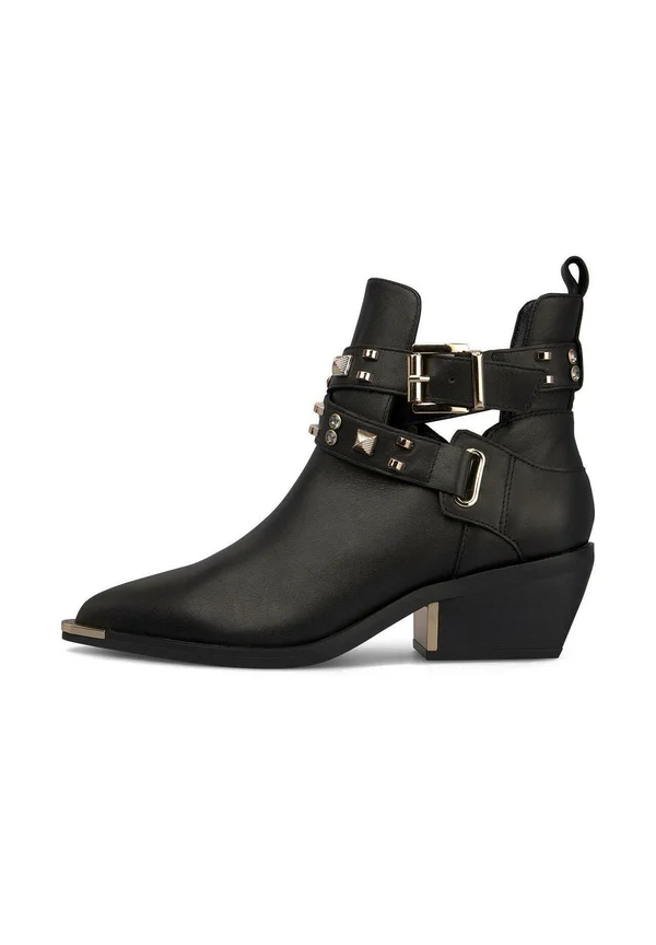 Cowboy/biker ankle boot - black