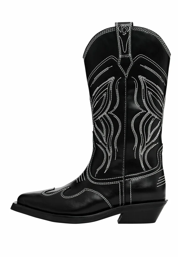 Cowboy/biker ankle boot - black