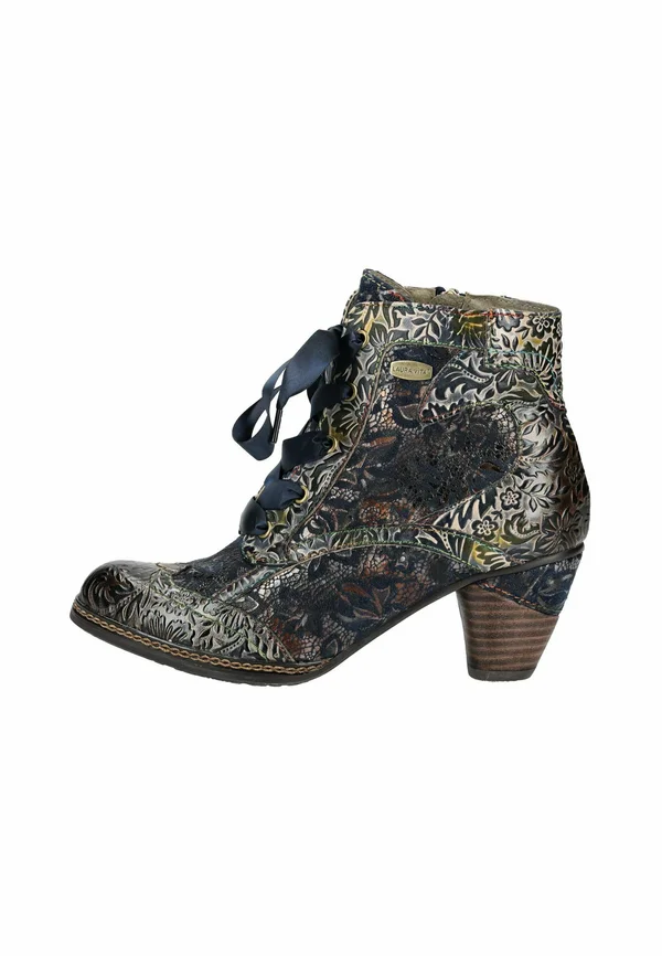 Cowboy/biker ankle boot - bleu