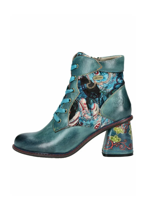 Cowboy/biker ankle boot - bleu
