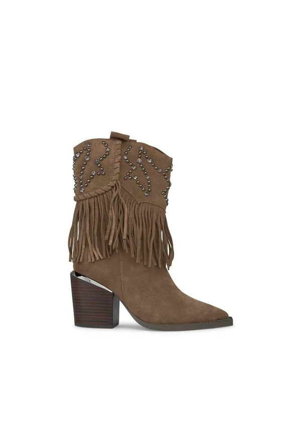 Cowboy/biker ankle boot - brown