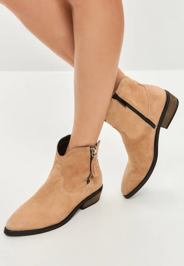 Cowboy/biker ankle boot - brown
