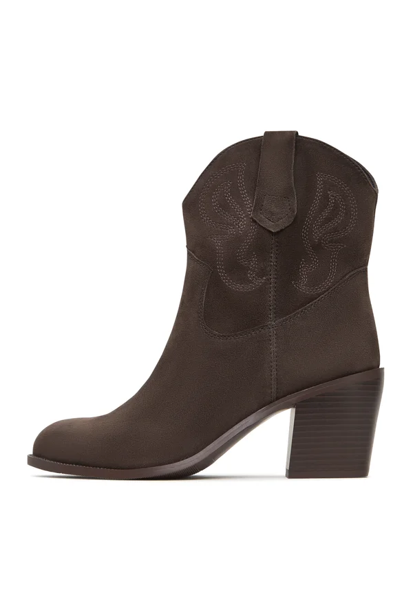 Cowboy/biker ankle boot - brown