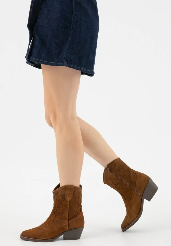 Cowboy/biker ankle boot - brown