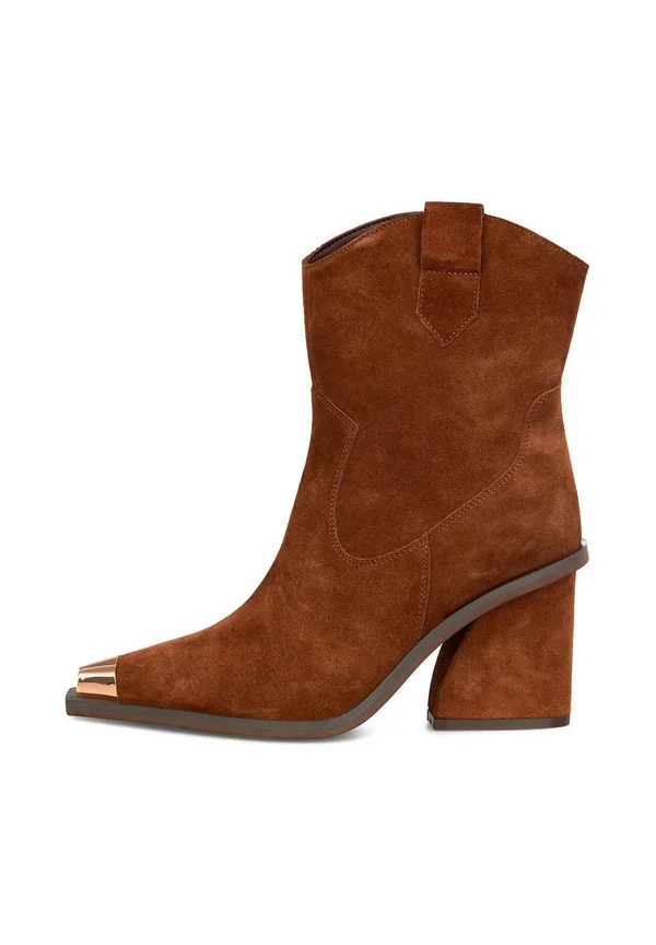 Cowboy/biker ankle boot - Camel