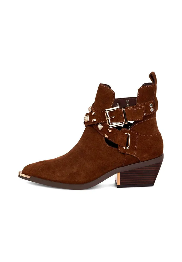 Cowboy/biker ankle boot - Camel