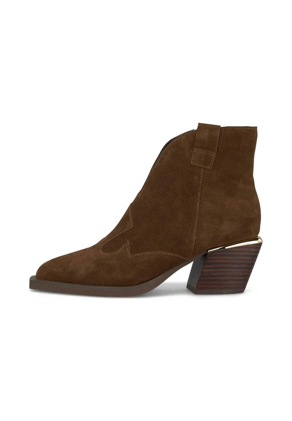 Cowboy/biker ankle boot - Camel