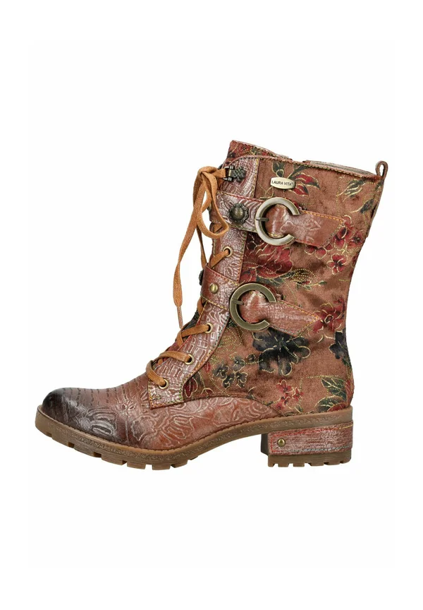 Cowboy/biker ankle boot - camel