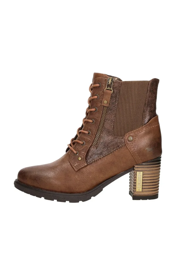 Cowboy/biker ankle boot - cognac