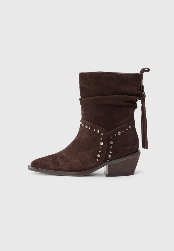 Cowboy/biker ankle boot - crosta coffee
