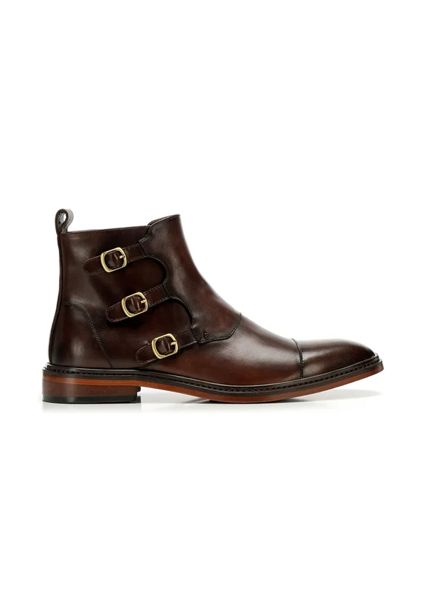 Cowboy/biker ankle boot - dark brown