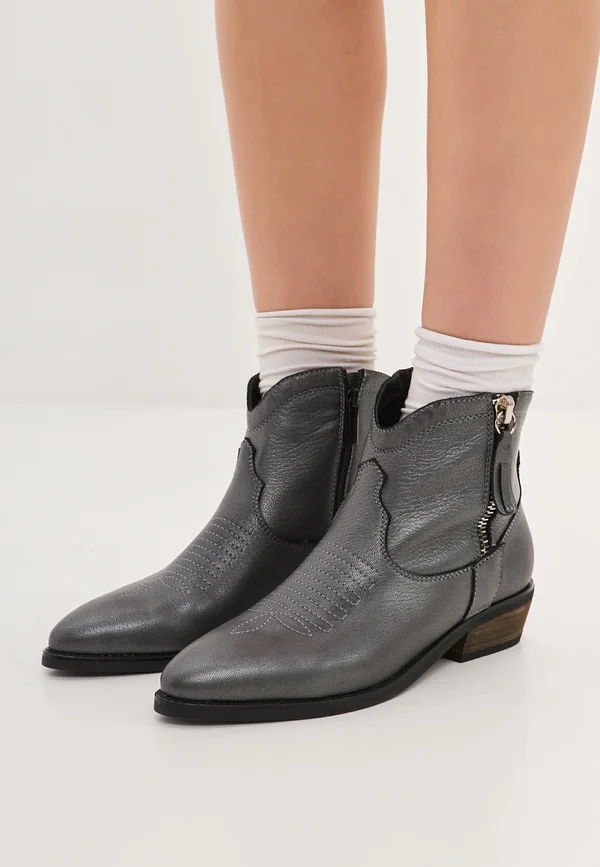 Cowboy/biker ankle boot - dark grey
