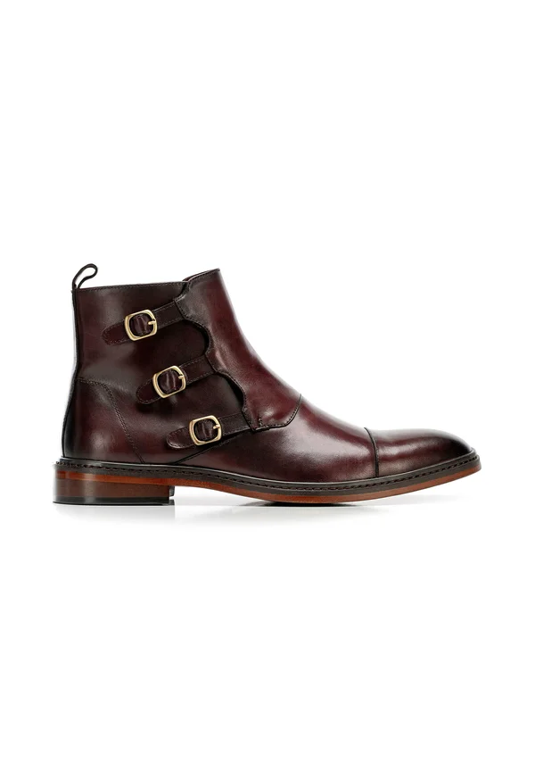 Cowboy/biker ankle boot - dark red
