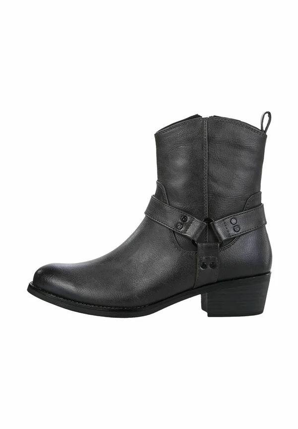 Cowboy/biker ankle boot - dk grey