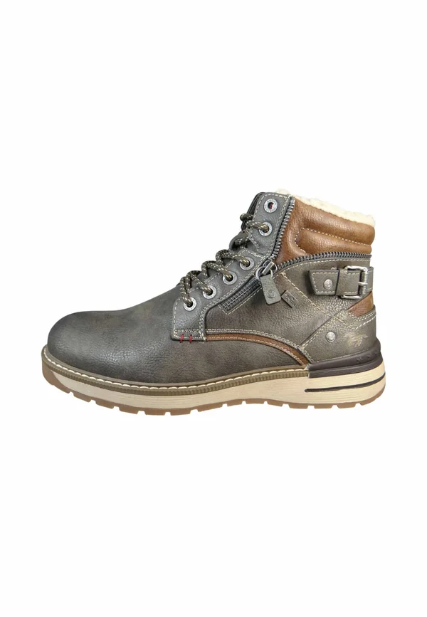 Cowboy/biker ankle boot - dkgrey