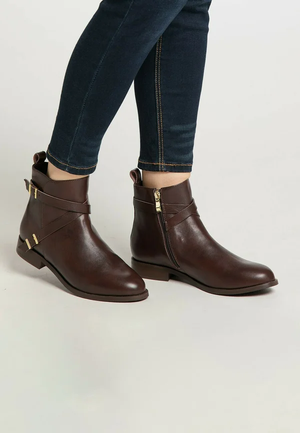 Cowboy/biker ankle boot - espresso