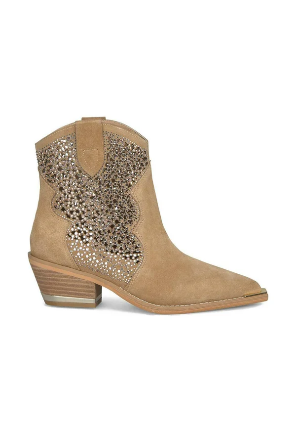 Cowboy/biker ankle boot - marrón claro