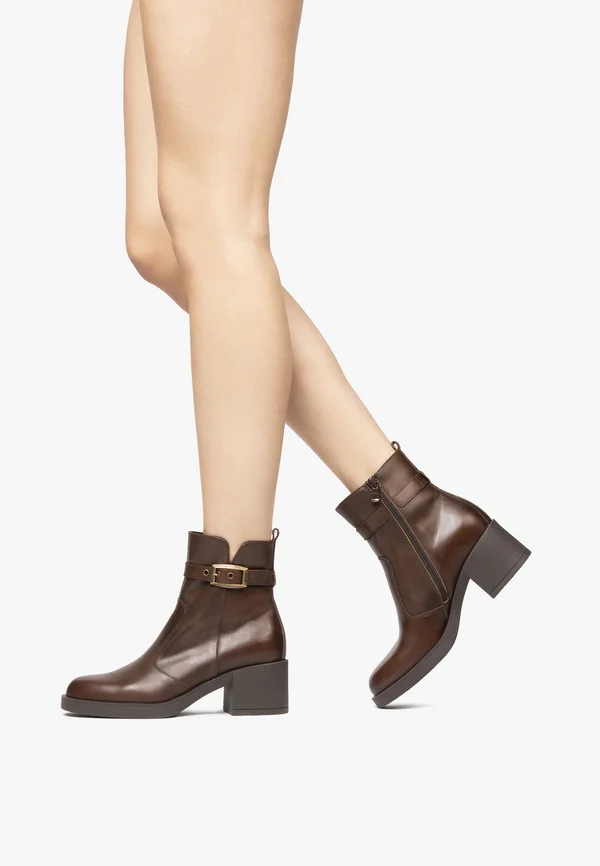 Cowboy/biker ankle boot - marrone