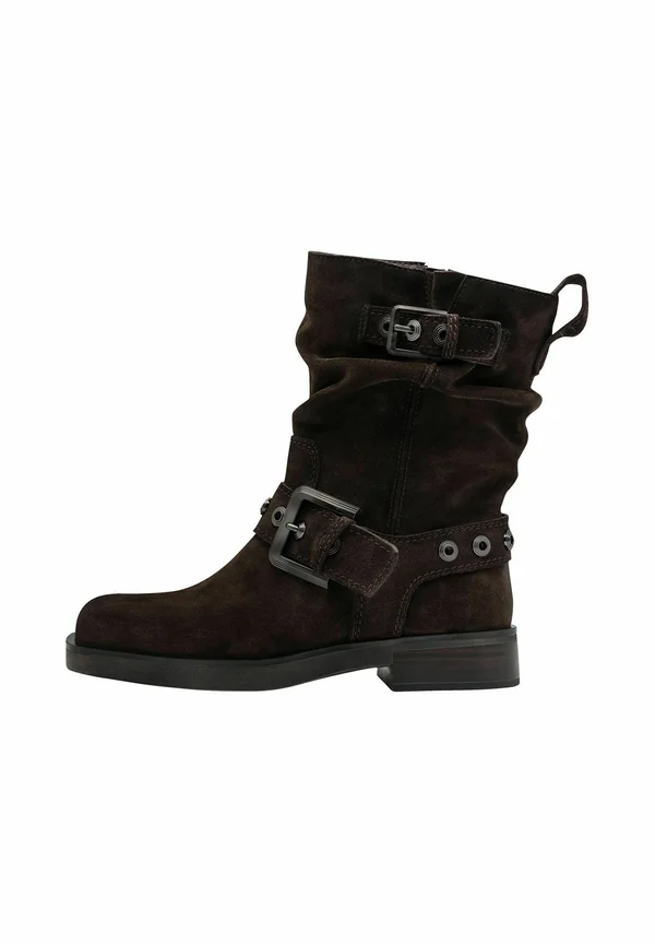 Cowboy/biker ankle boot - mocca