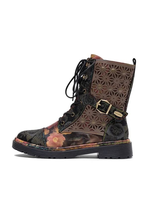 Cowboy/biker ankle boot - multi-coloured