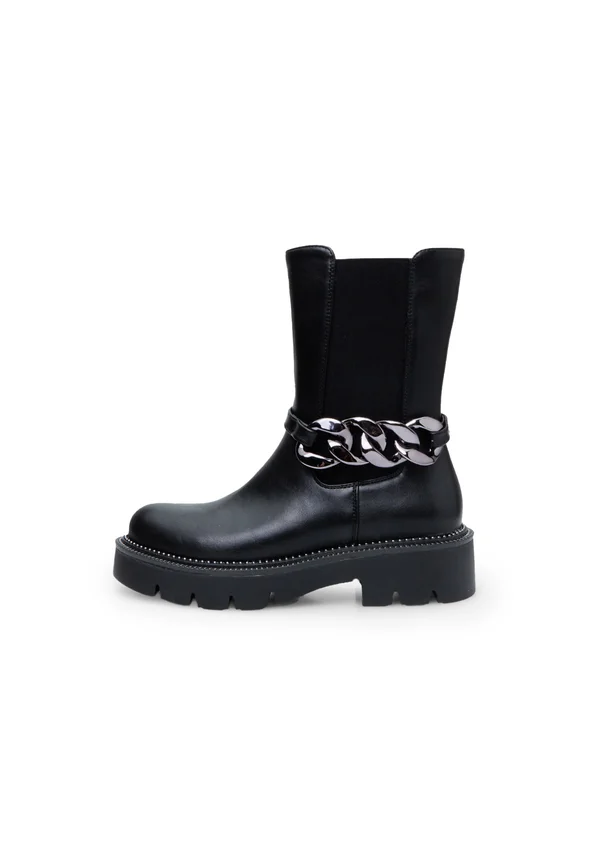 Cowboy/biker ankle boot - nero