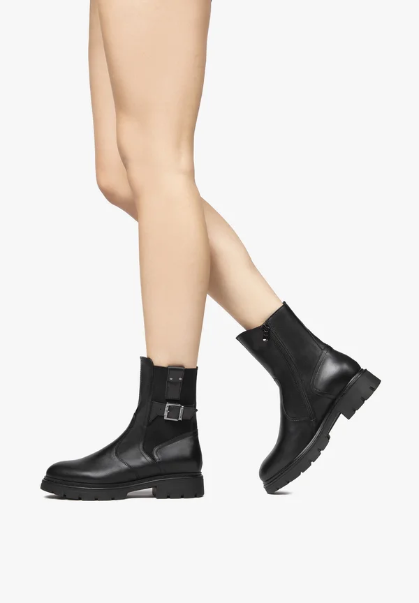 Cowboy/biker ankle boot - nero