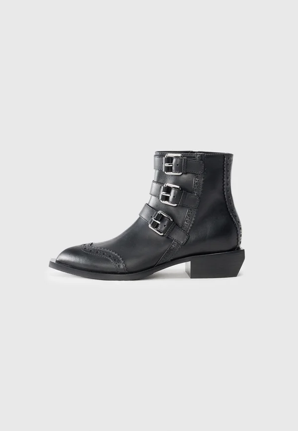 Cowboy/biker ankle boot - nero