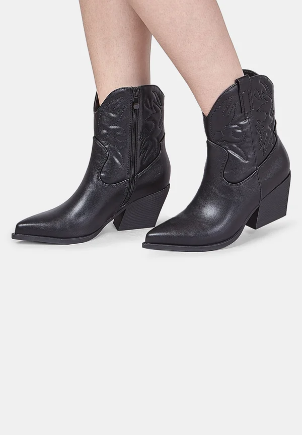 Cowboy/biker ankle boot - nero